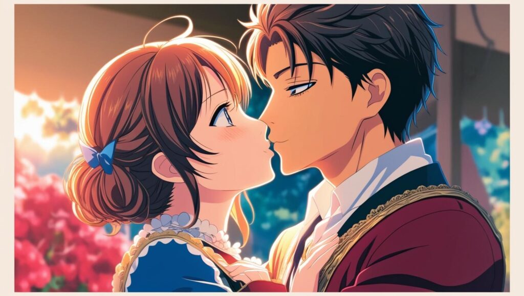 AI generates anime characters kissing AI generates anime characters kissing