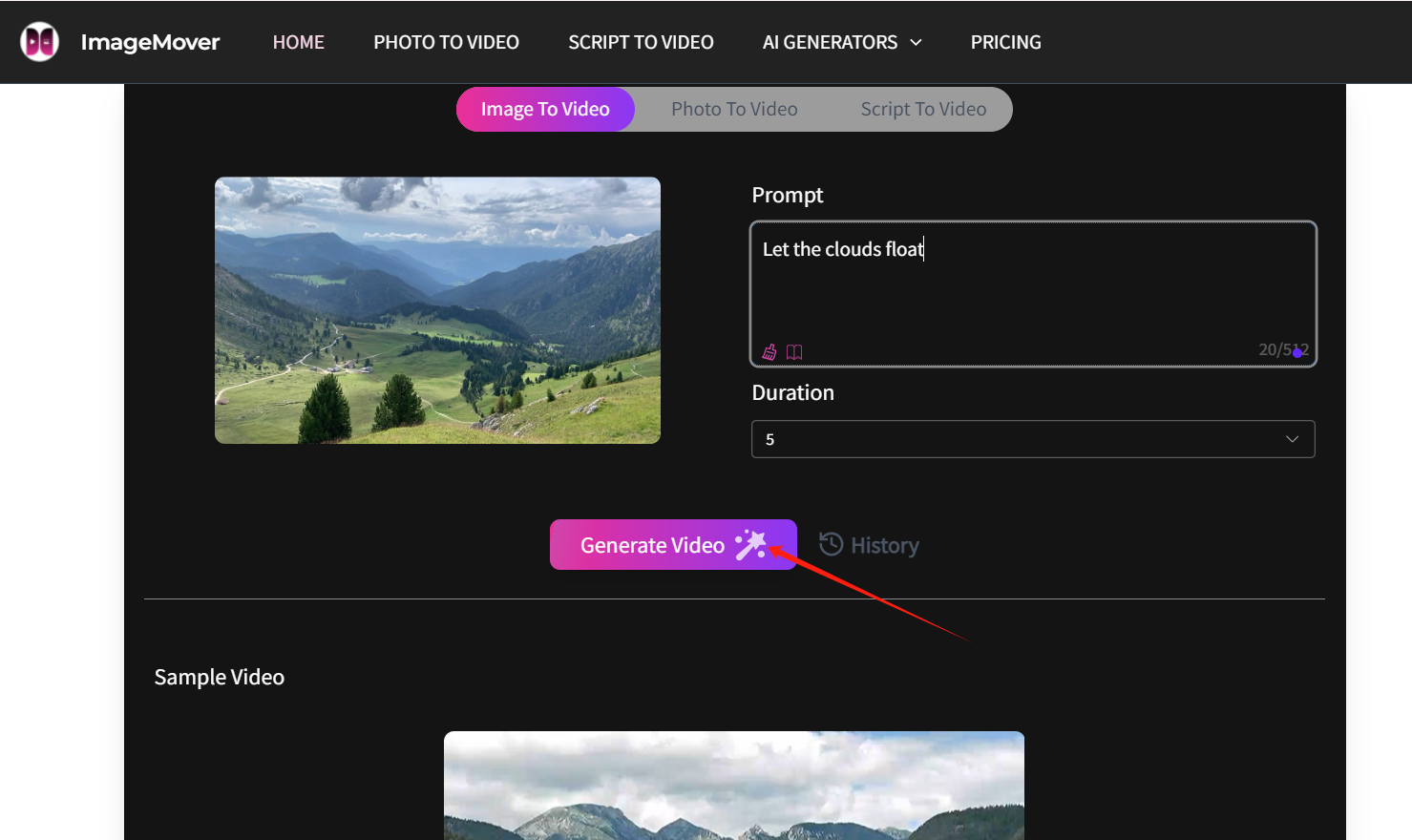 How to Use an AI Image to Video Tool-step 3