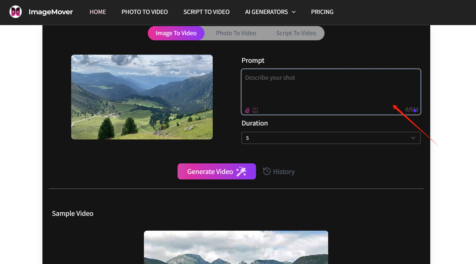 How to Use an AI Image to Video Tool-step 2