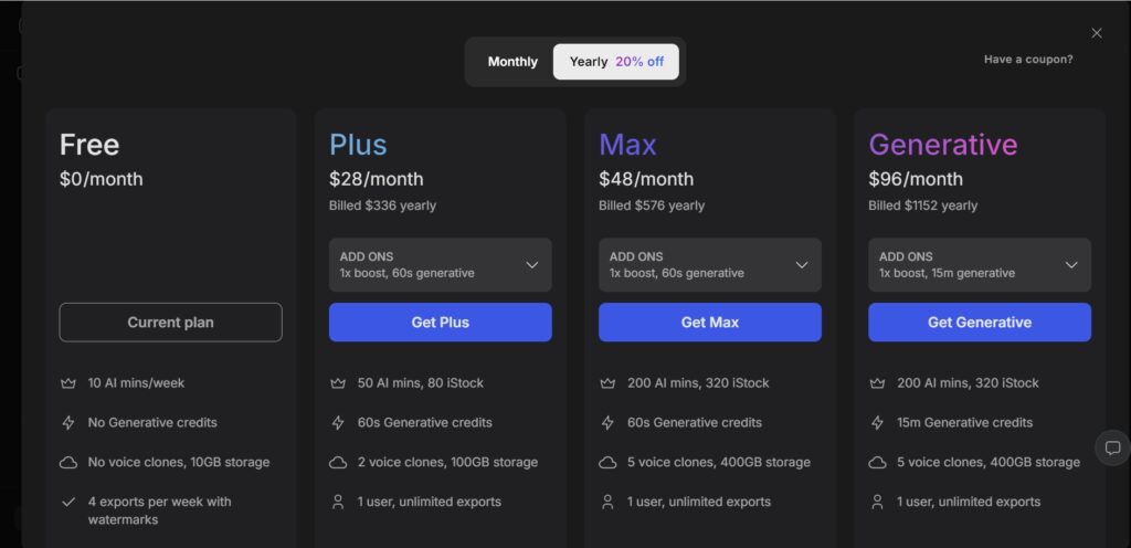 Invideo price list Invideo price list