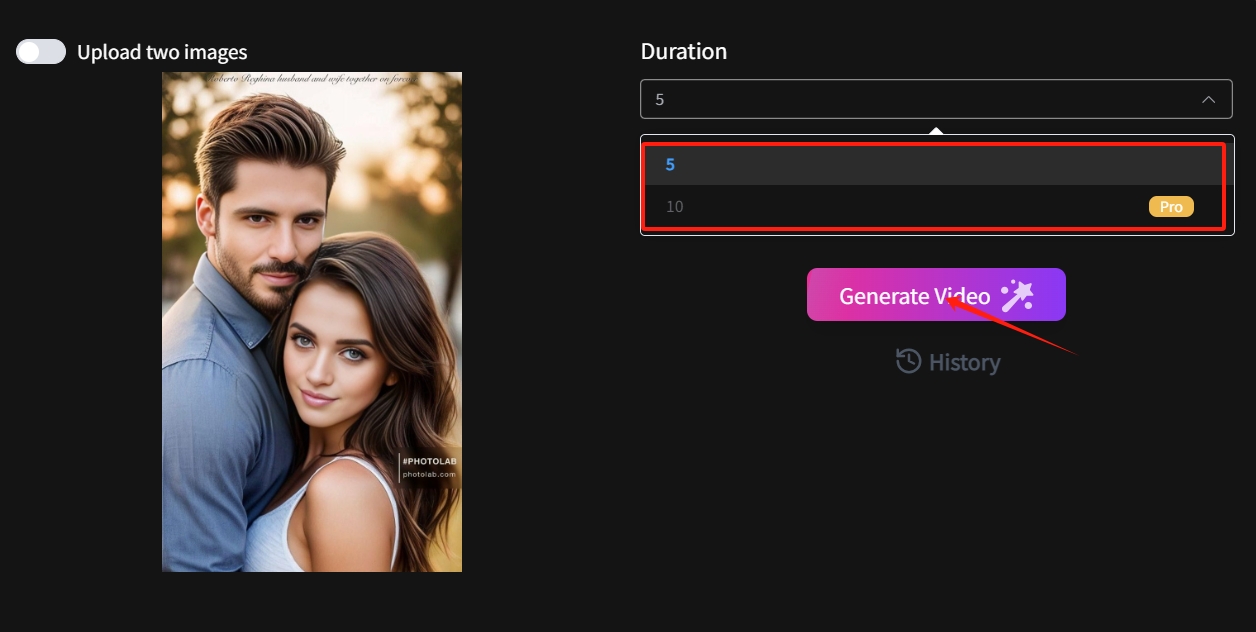 Use AI Kissing Generator for Free -step 2