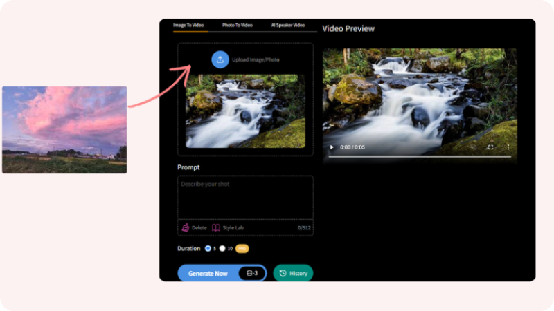 Upload image and add prompt