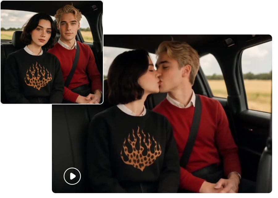 Besos franceses en vídeo, creados con IA y cero esfuerzo